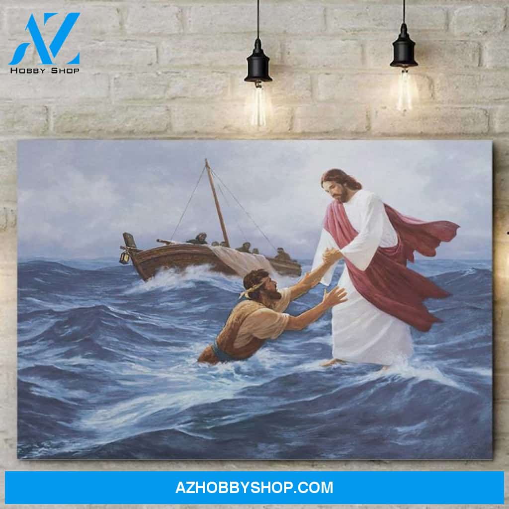 God Canvas | Jesus Christ Walking On Water Canvas, Poster | Communion Gift | Jesus Canvas, Poster - New Year Gift, Christmas Gift