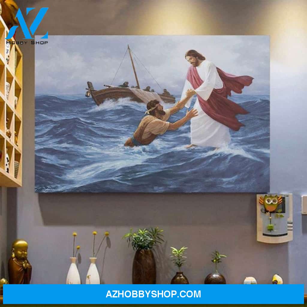 God Canvas | Jesus Christ Walking On Water Canvas, Poster | Communion Gift | Jesus Canvas, Poster - New Year Gift, Christmas Gift