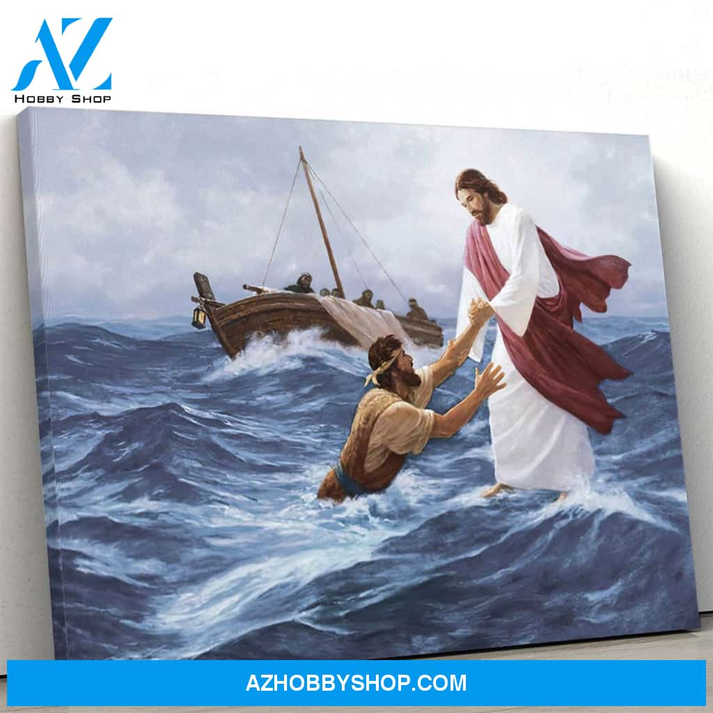 God Canvas | Jesus Christ Walking On Water Canvas, Poster | Communion Gift | Jesus Canvas, Poster - New Year Gift, Christmas Gift