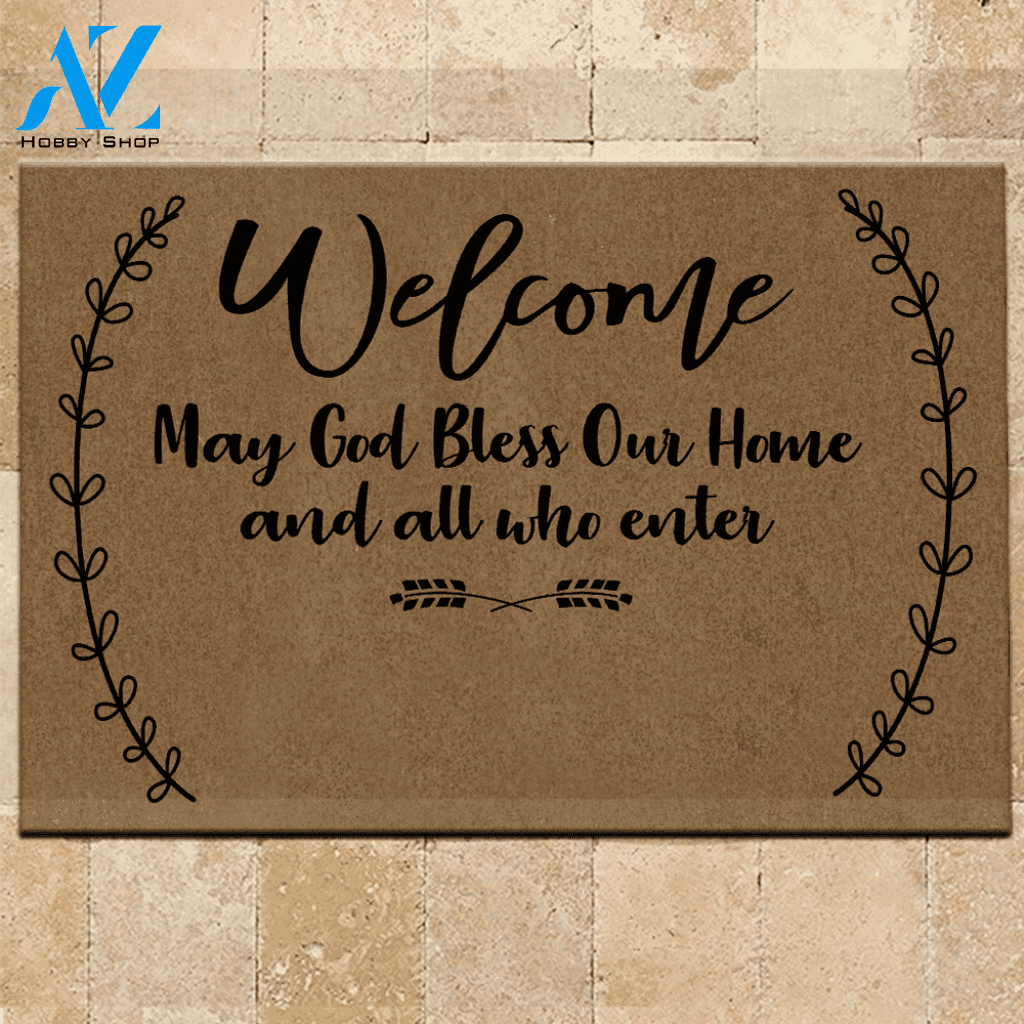 God Doormat Customized May God Bless Our Home | Welcome Mat | House Warming Gift