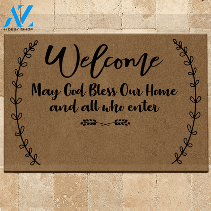 God Doormat Customized May God Bless Our Home | Welcome Mat | House Warming Gift