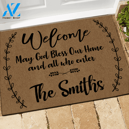 God Doormat Customized May God Bless Our Home | Welcome Mat | House Warming Gift