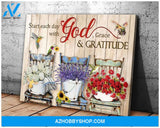 God Grace Gratitude Hummingbird Wall Art Canvas