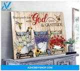 God Grace Gratitude Hummingbird Wall Art Canvas