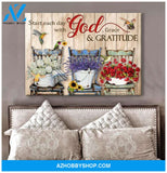 God Grace Gratitude Hummingbird Wall Art Canvas