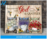 God Grace Gratitude Hummingbird Wall Art Canvas