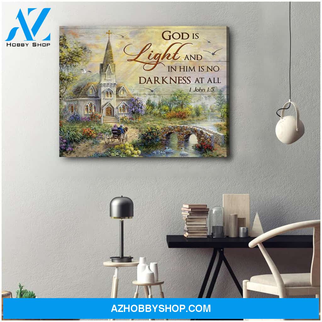 God Is Light Church Canvas Wall Art Decor