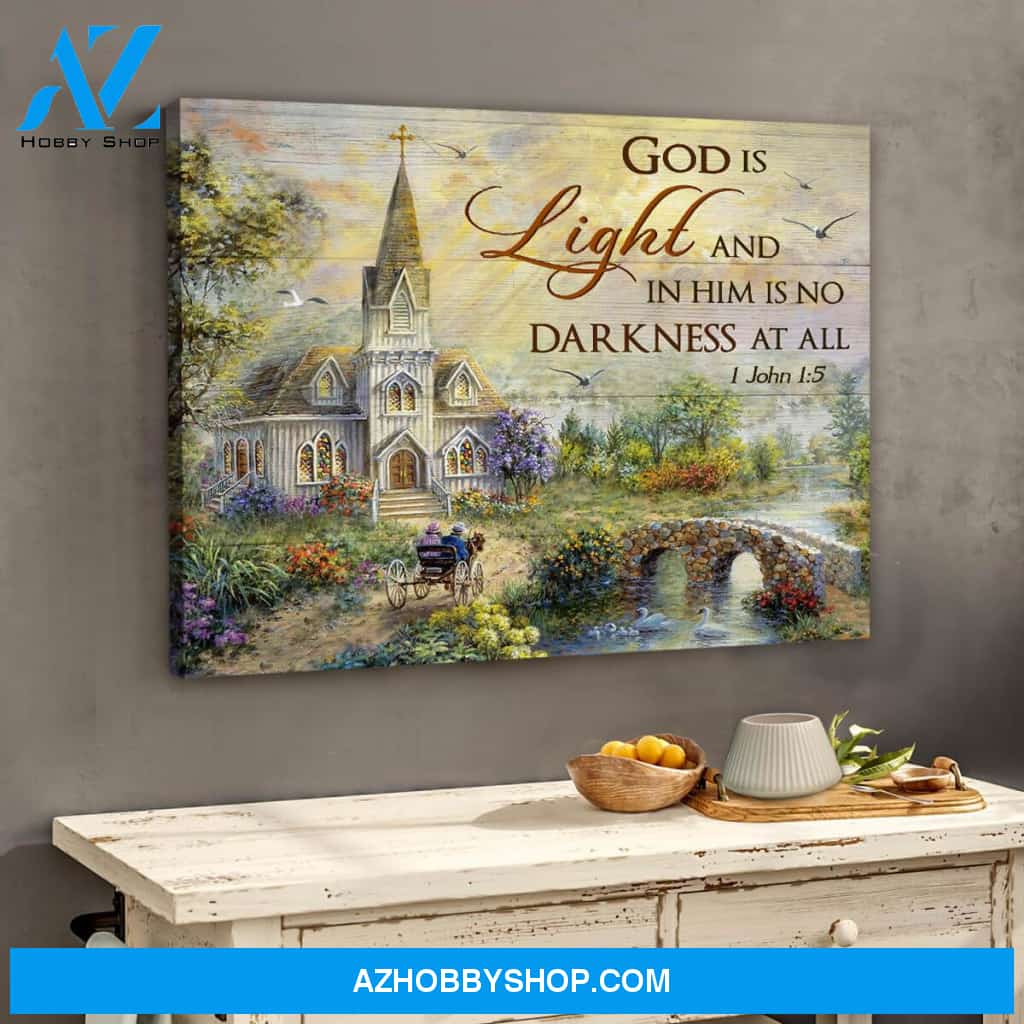 God Is Light Church Canvas Wall Art Decor
