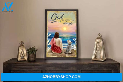 God Is With You Always Beach - Personalized Poster - Dog Lovers