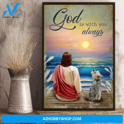 God Is With You Always Beach - Personalized Poster - Dog Lovers