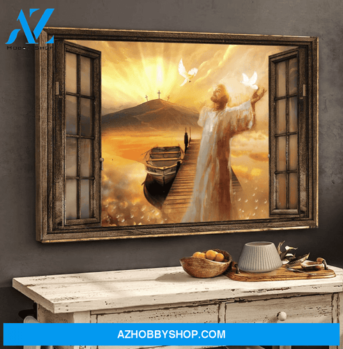 God Jesus Horizontal Canvas Wall Art - God Wall Art - God And Freedom