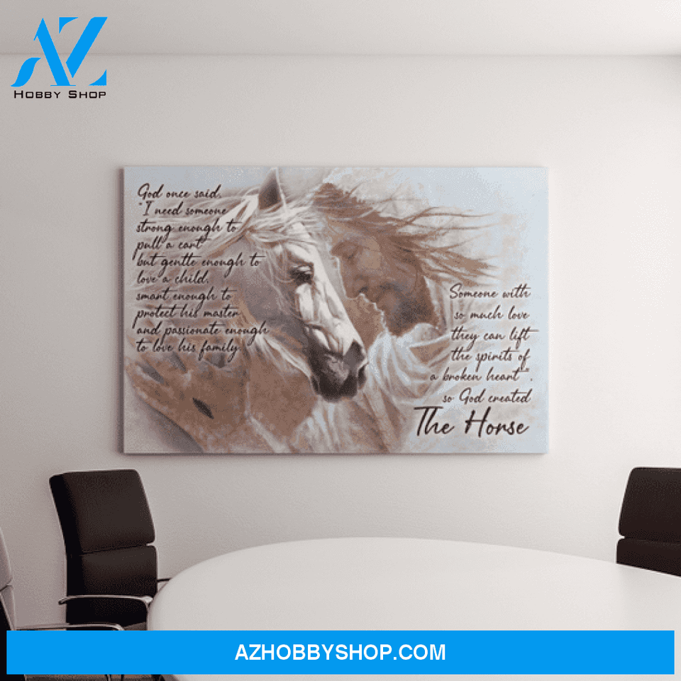 God Jesus Horizontal Canvas Wall Art - God Wall Art - God And The Horse
