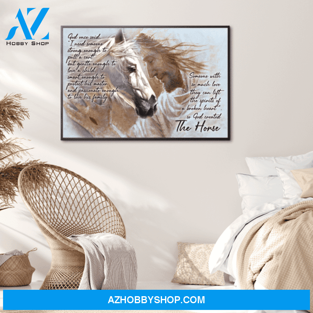 God Jesus Horizontal Canvas Wall Art - God Wall Art - God And The Horse