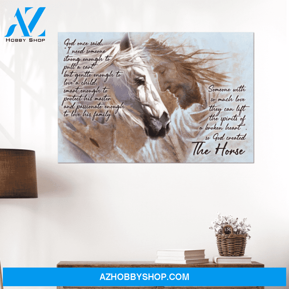 God Jesus Horizontal Canvas Wall Art - God Wall Art - God And The Horse