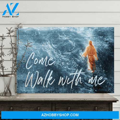 God Jesus Horizontal Canvas Wall Art - God Wall Art - Come Walk With Me