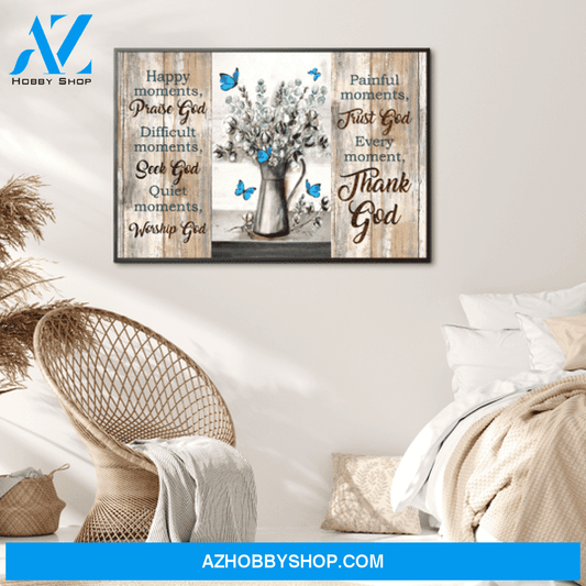 God Jesus Horizontal Canvas Wall Art - God Wall Art - Every Moment, Thank God