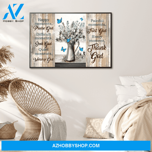 God Jesus Horizontal Canvas Wall Art - God Wall Art - Every Moment, Thank God