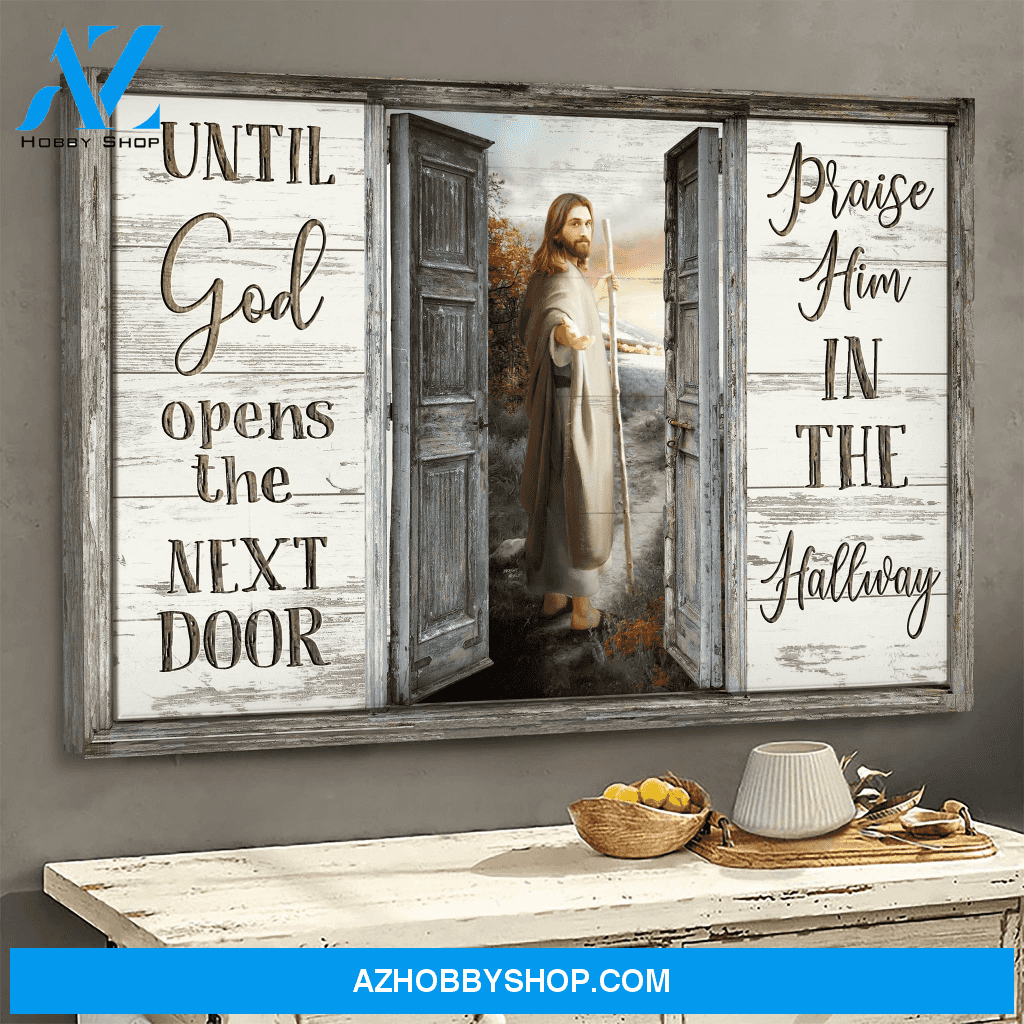 God Jesus Horizontal Canvas Wall Art - God Wall Art - God Opens The Door