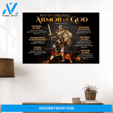 God Jesus Horizontal Canvas Wall Art - God Wall Art - Put On The Full Amor Of God