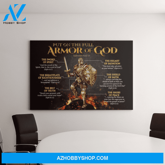 God Jesus Horizontal Canvas Wall Art - God Wall Art - Put On The Full Amor Of God