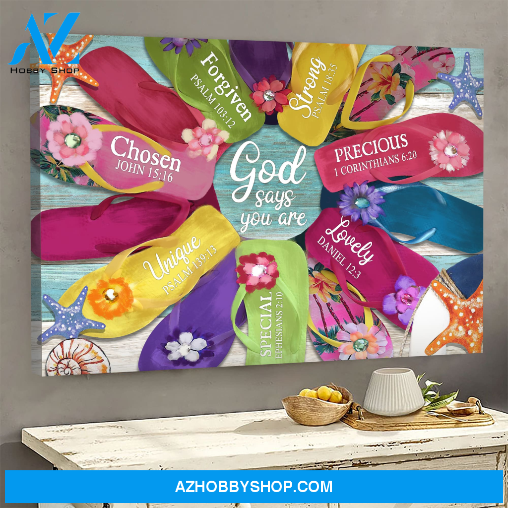 God Jesus Horizontal Canvas Wall Art - God Wall Art - God Says You Are