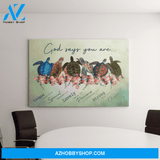 God Jesus Horizontal Canvas Wall Art - God Wall Art - God Says You Are - Turtles
