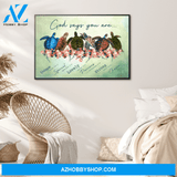 God Jesus Horizontal Canvas Wall Art - God Wall Art - God Says You Are - Turtles