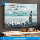 God Jesus Horizontal Canvas Wall Art - God Wall Art - We Will Serve The Lord