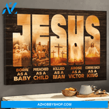 God Jesus Landscape Canvas Wall Art - God Wall Art - Born As A Baby Coming Back As A King