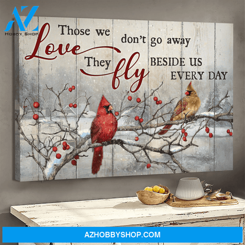 God Jesus Landscape Canvas Wall Art - God Wall Art -Heaven - Cardinal Winter Scene - Those We Love Don't Go Away