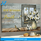 God Jesus Landscape Canvas Wall Art - God Wall Art - Lily Flower - Everyday Is A New Beginning