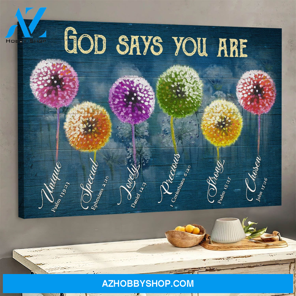 God Jesus Landscape Canvas Wall Art - God Wall Art - God Says You Are Unique, Special , Lovely , Strong