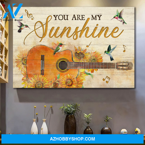 God Jesus Landscape Canvas Wall Art - God Wall Art - Jesus - Stunning Guitar - You Are My Sunshine