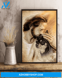 God, Jesus With Lovely Chihuahua Dog Canvas Wall Art | For Chihuahua Dog Lover Canvas | God Kiss Dog Canvas Wall Art, Wall Decor Visual Art