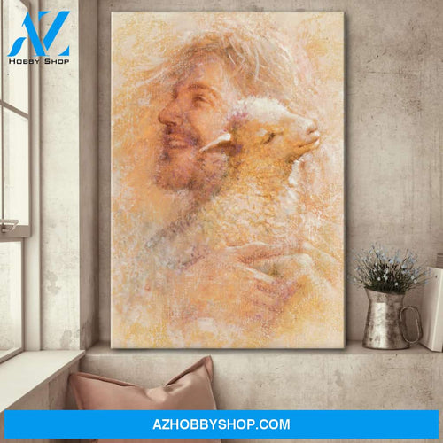 God Portrait Canvas Wall Art - God Wall Art - Jesus And The Lamp