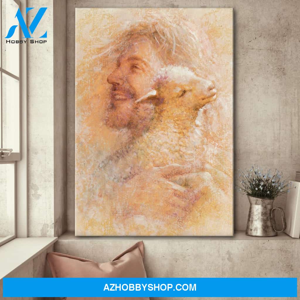God Portrait Canvas Wall Art - God Wall Art - Jesus And The Lamp