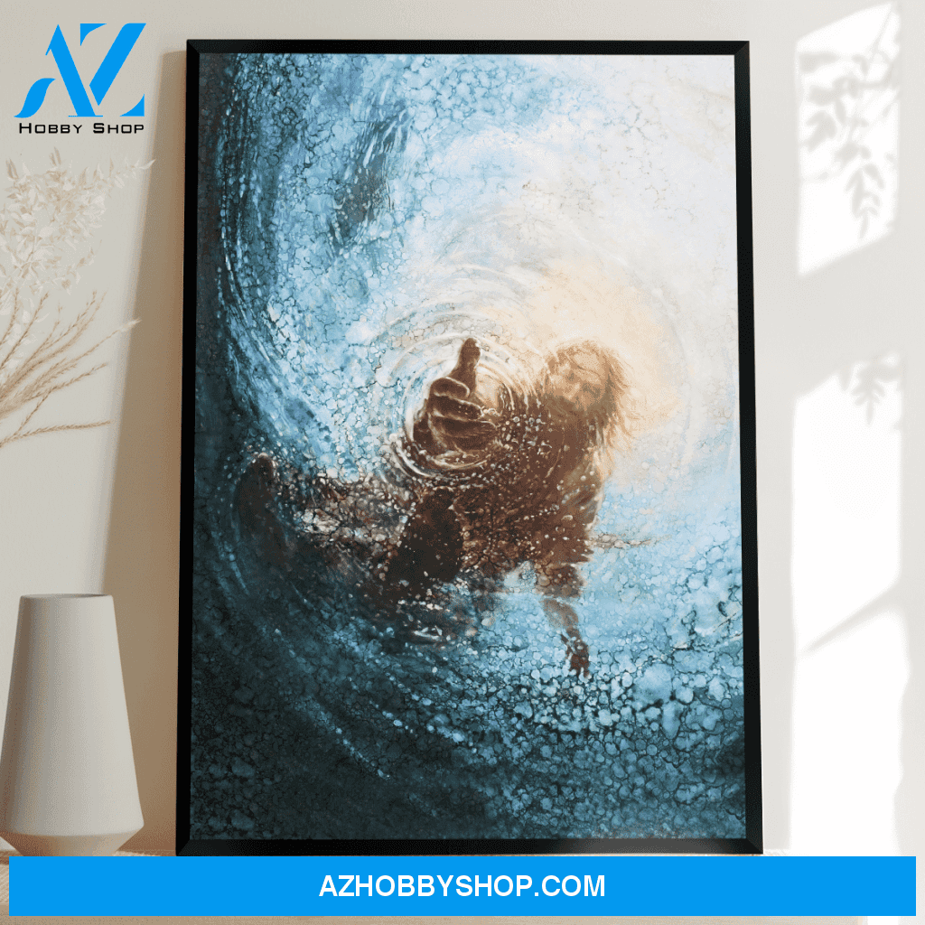 God Portrait Canvas Wall Art - Poster Printing - Wall Art - God Jesus Gives Hand
