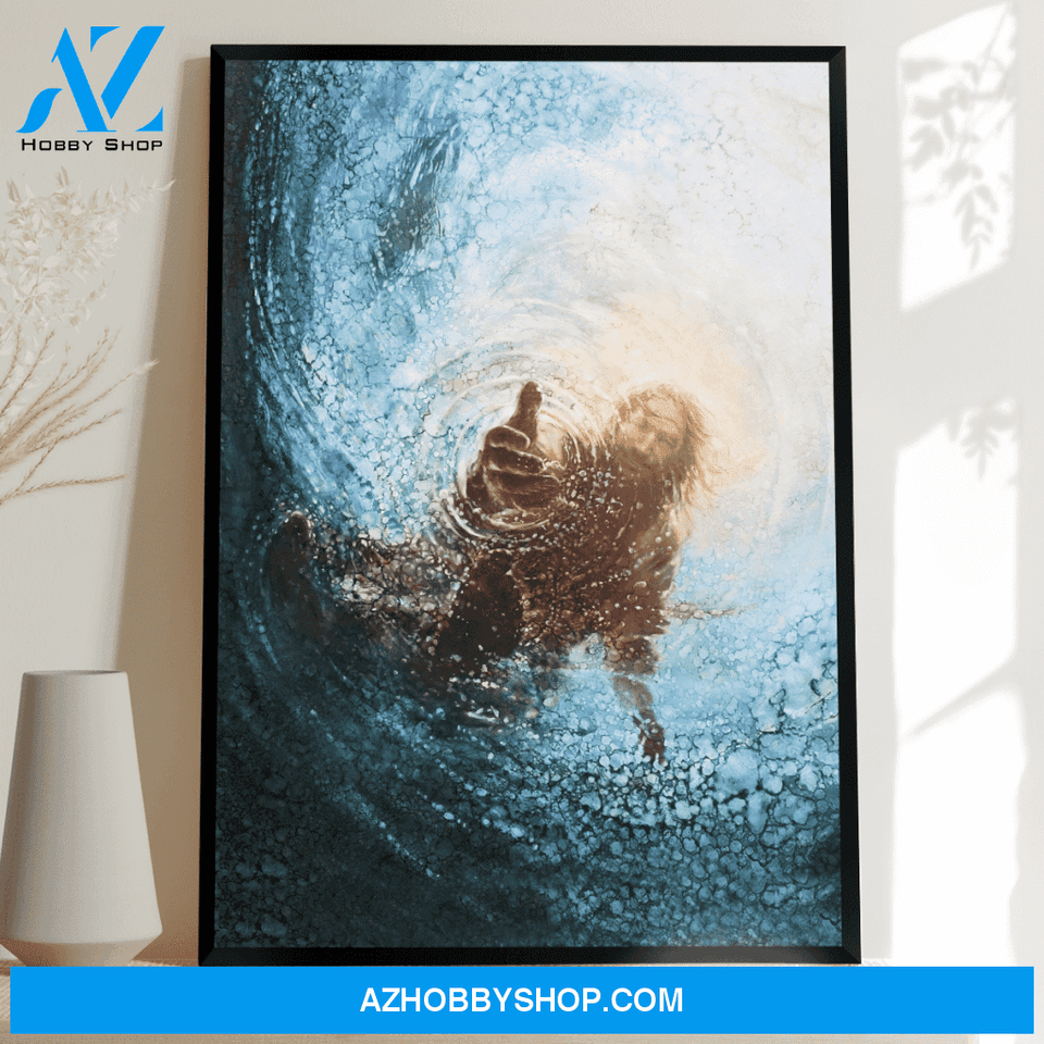 God Portrait Canvas Wall Art - Poster Printing - Wall Art - God Jesus Gives Hand