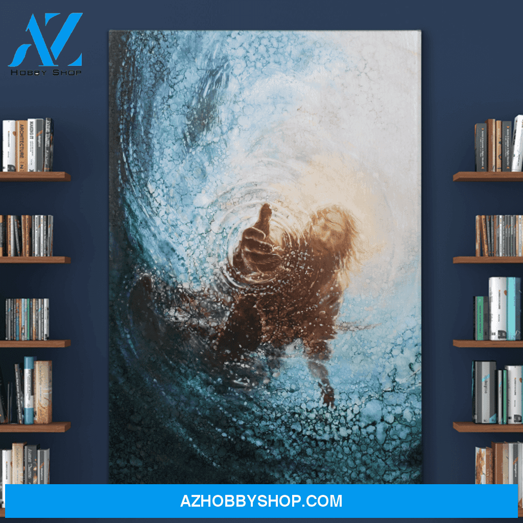 God Portrait Canvas Wall Art - Poster Printing - Wall Art - God Jesus Gives Hand