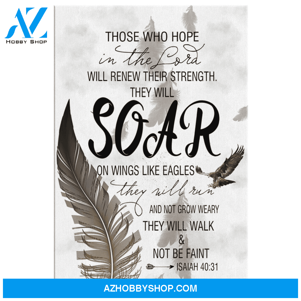 God Portrait Canvas Wall Art - Poster Printing - Wall Art - Those Who Hope In The Lord - Isaiah 40:31 - Bible Verse