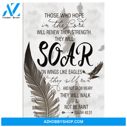 God Portrait Canvas Wall Art - Poster Printing - Wall Art - Those Who Hope In The Lord - Isaiah 40:31 - Bible Verse