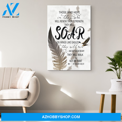 God Portrait Canvas Wall Art - Poster Printing - Wall Art - Those Who Hope In The Lord - Isaiah 40:31 - Bible Verse