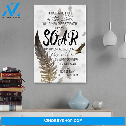 God Portrait Canvas Wall Art - Poster Printing - Wall Art - Those Who Hope In The Lord - Isaiah 40:31 - Bible Verse