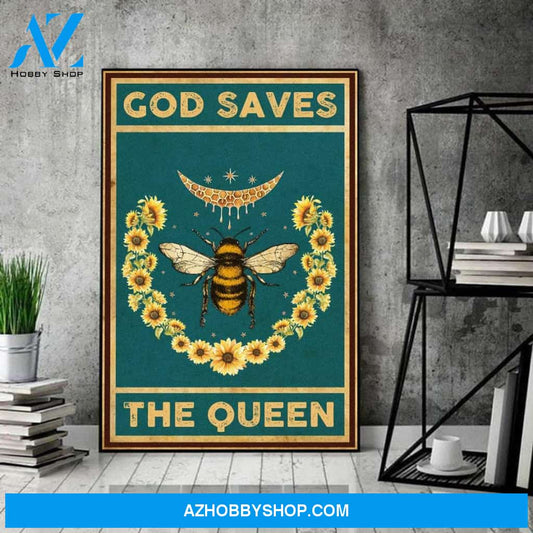 God Saves The Queen Poster, Bee Canvas And Poster, Wall Decor Visual Art