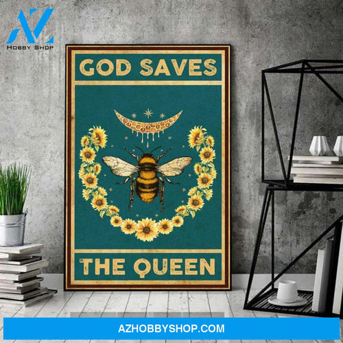 God Saves The Queen Poster, Bee Canvas And Poster, Wall Decor Visual Art