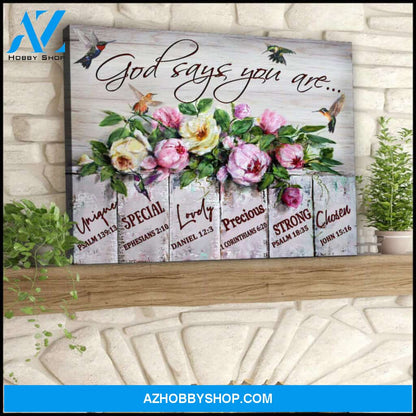 God Says Hummingbird Canvas Wall Art Decor, hummingbird wall decor - gifts for hummingbird lovers