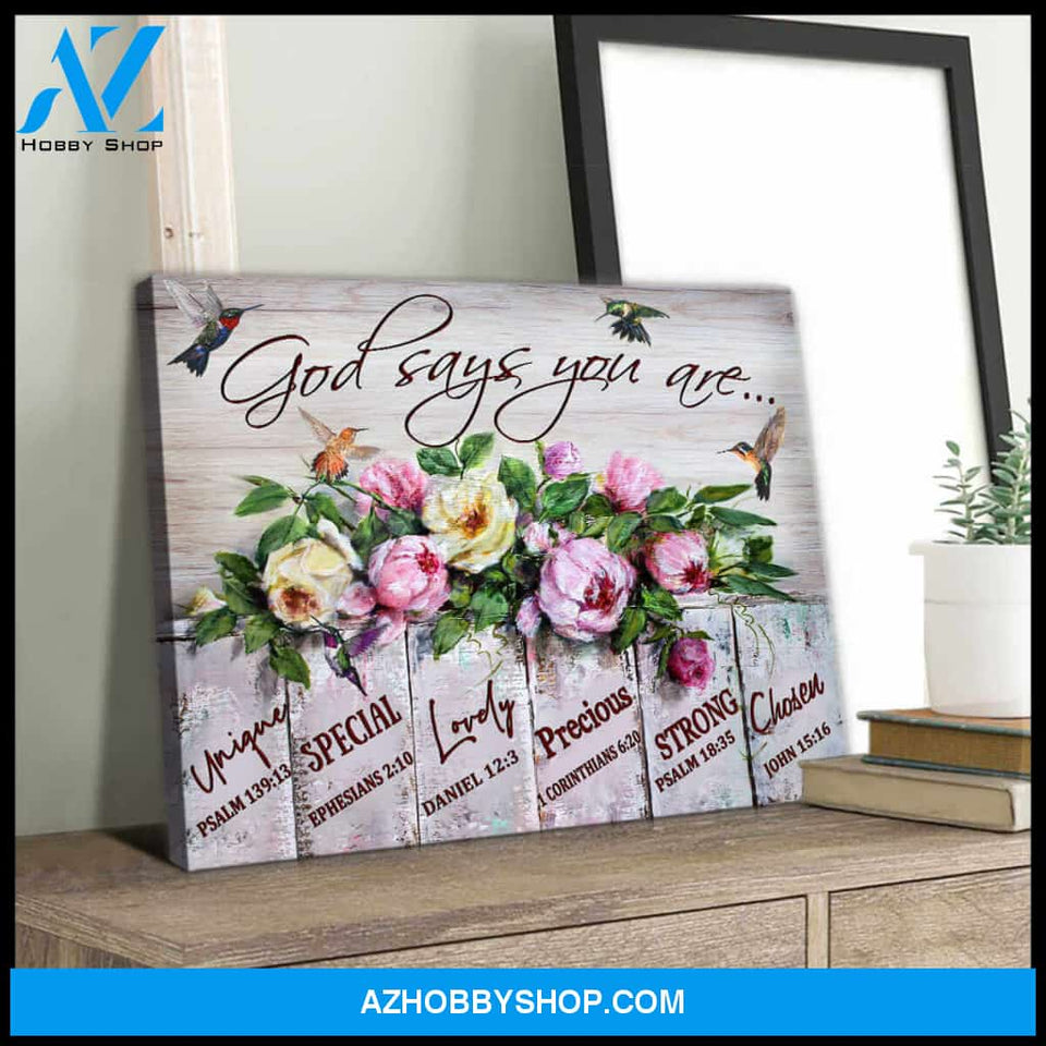 God Says Hummingbird Canvas Wall Art Decor