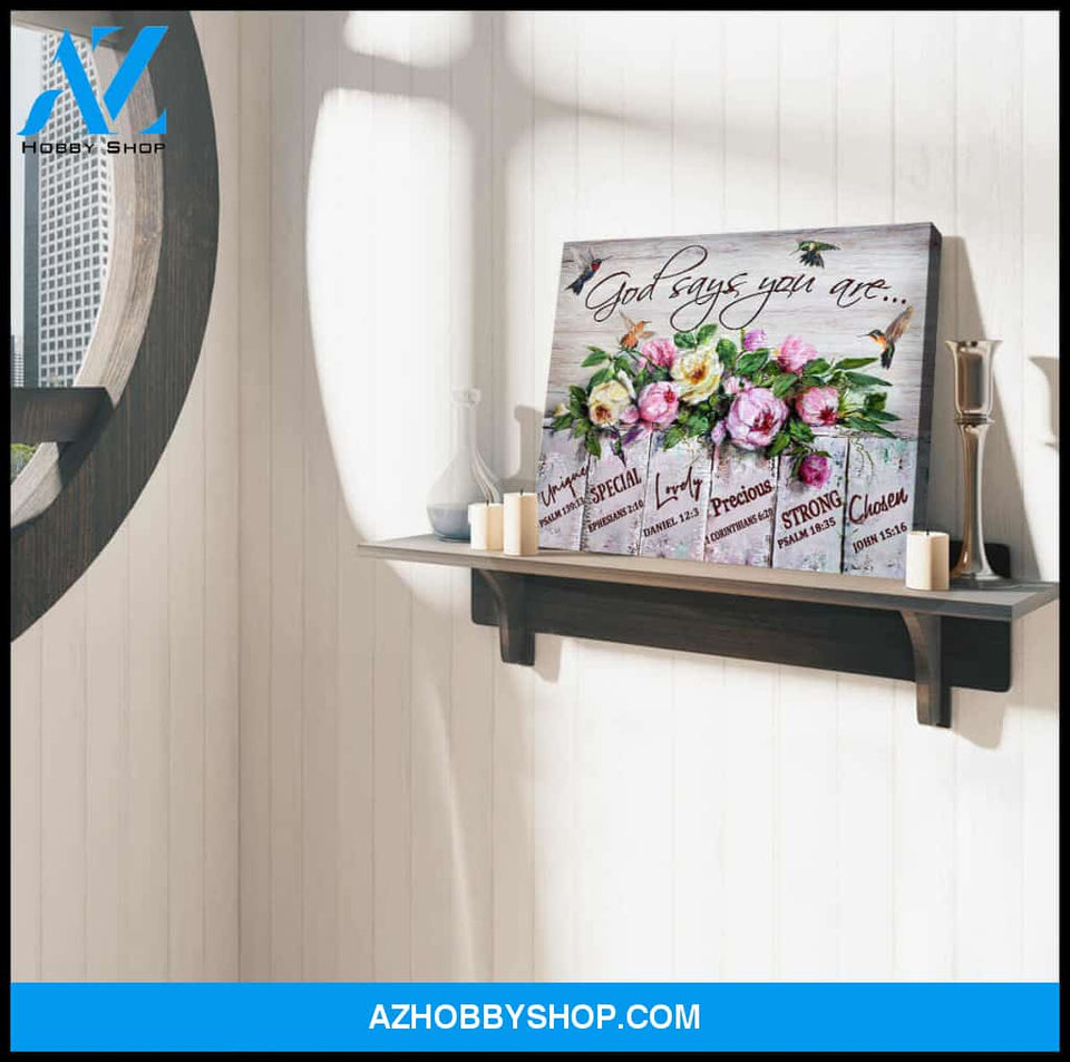 God Says Hummingbird Canvas Wall Art Decor