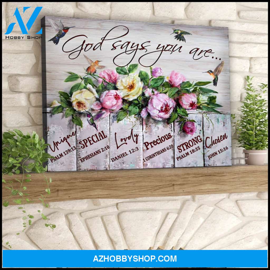 God Says Hummingbird Canvas Wall Art Decor