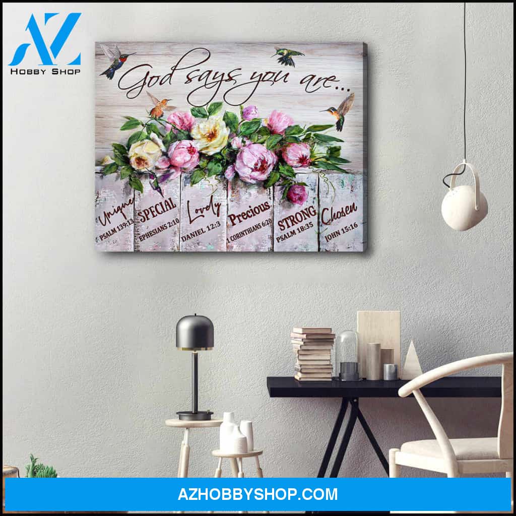 God Says Hummingbird Canvas Wall Art Decor